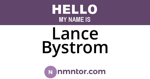 Lance Bystrom