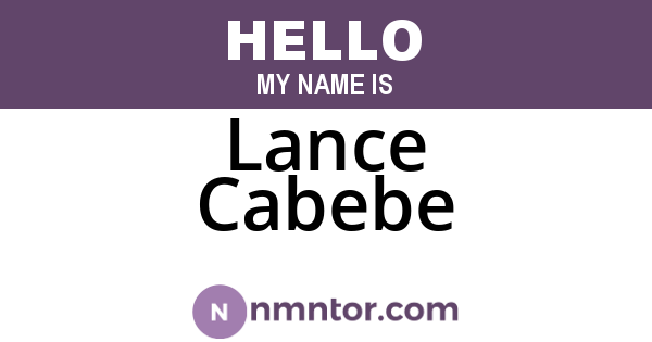 Lance Cabebe