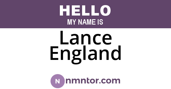 Lance England
