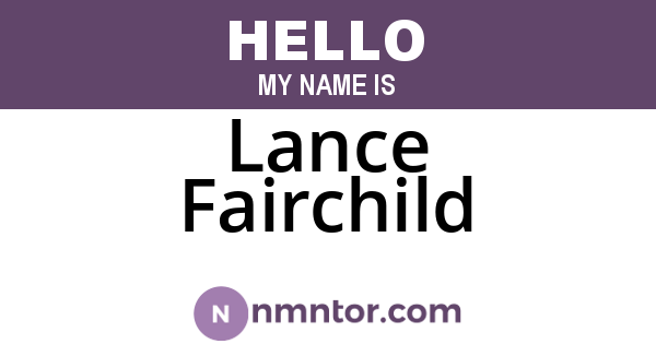 Lance Fairchild