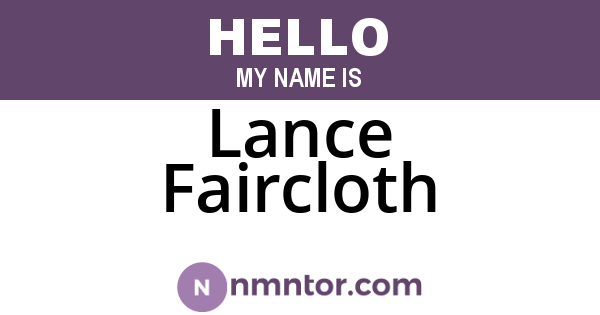 Lance Faircloth