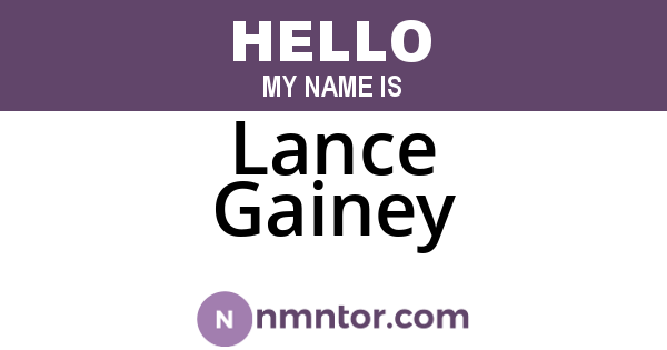 Lance Gainey
