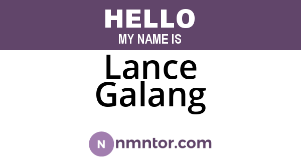 Lance Galang