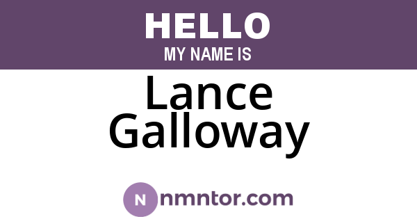 Lance Galloway