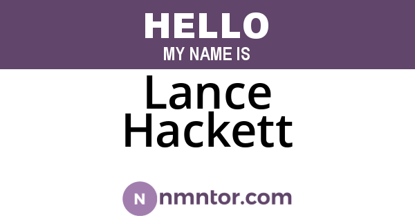 Lance Hackett