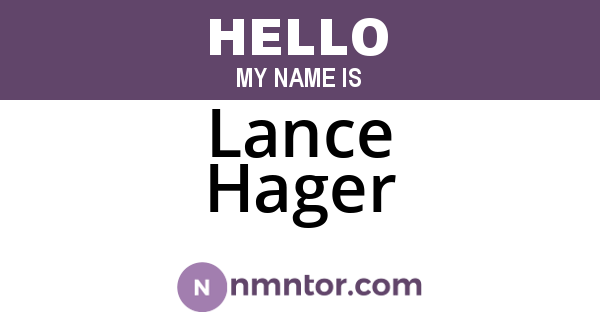 Lance Hager