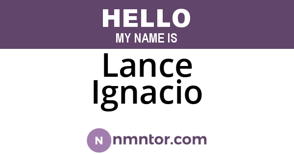 Lance Ignacio