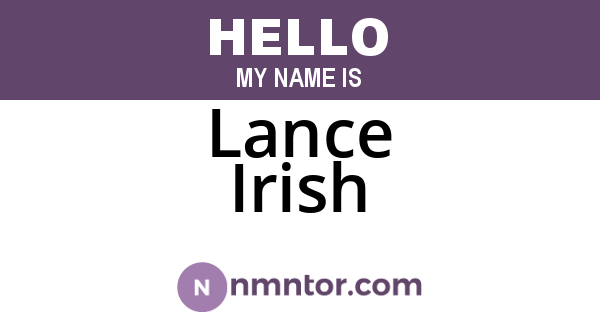 Lance Irish