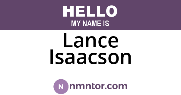 Lance Isaacson