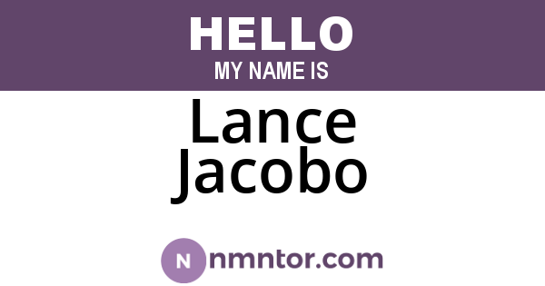 Lance Jacobo