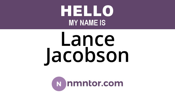 Lance Jacobson
