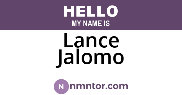 Lance Jalomo