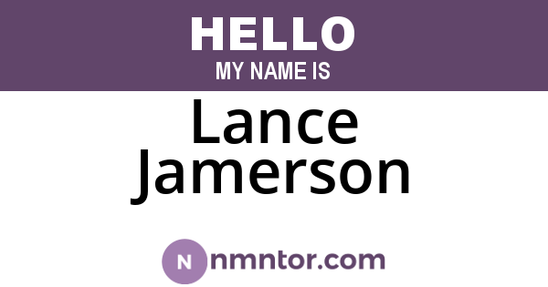 Lance Jamerson