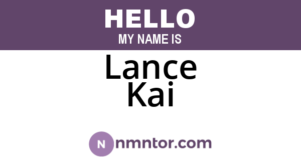 Lance Kai