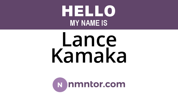 Lance Kamaka