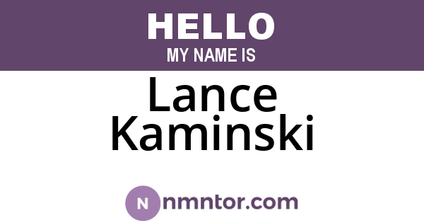 Lance Kaminski