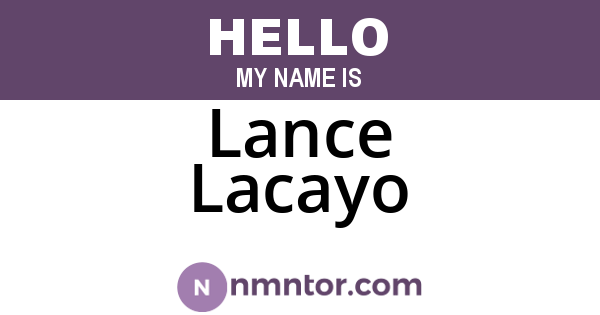 Lance Lacayo