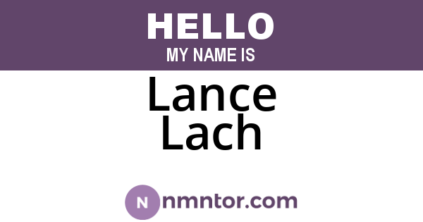 Lance Lach