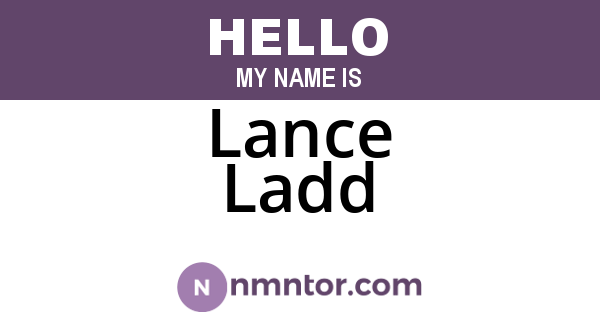 Lance Ladd