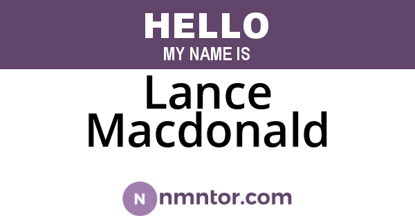 Lance Macdonald