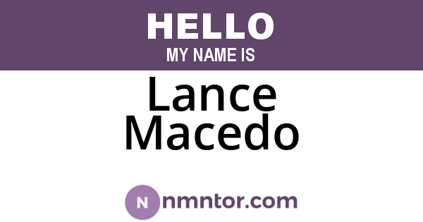 Lance Macedo