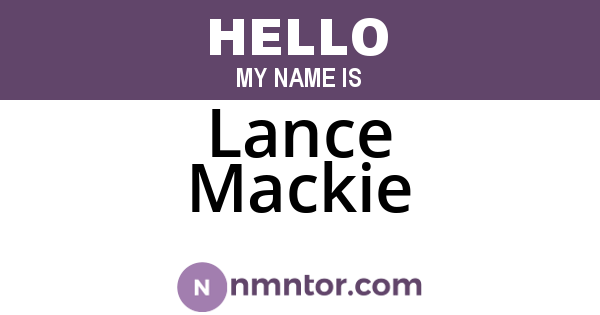 Lance Mackie