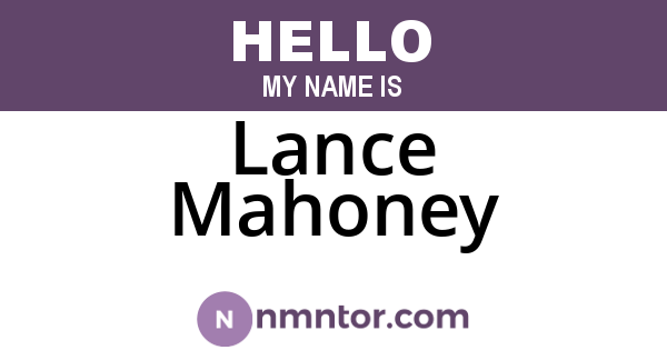 Lance Mahoney
