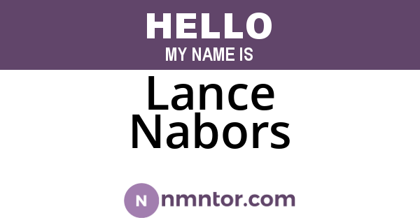 Lance Nabors