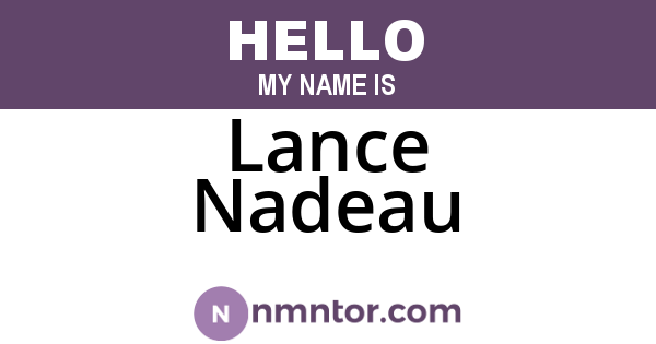 Lance Nadeau