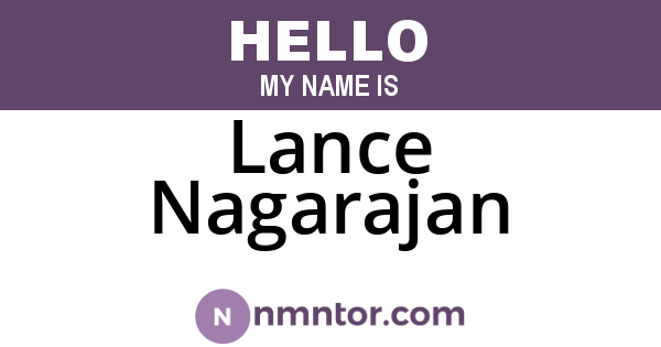 Lance Nagarajan