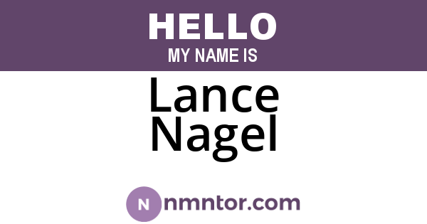 Lance Nagel
