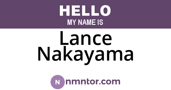Lance Nakayama