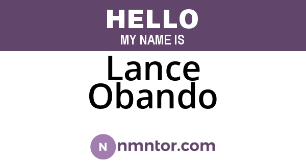 Lance Obando