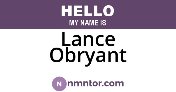 Lance Obryant
