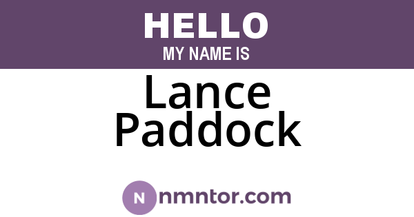Lance Paddock