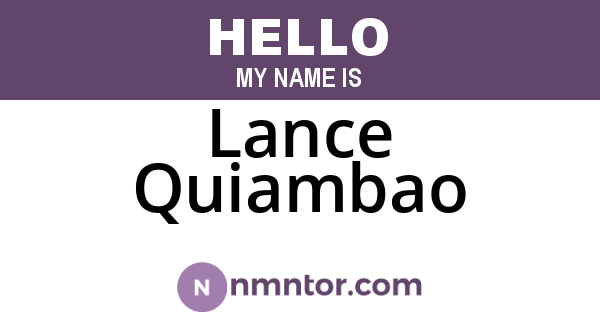 Lance Quiambao