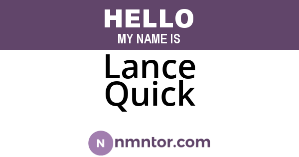 Lance Quick