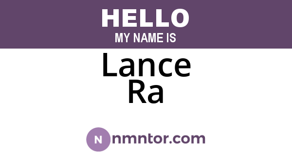 Lance Ra