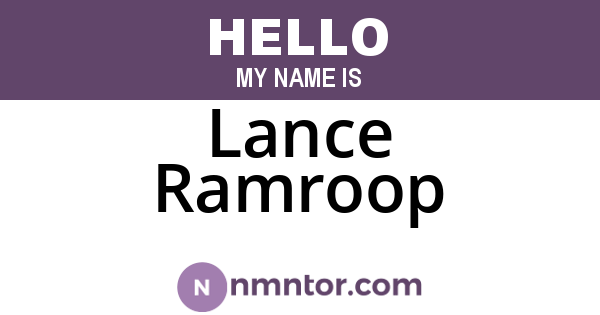 Lance Ramroop