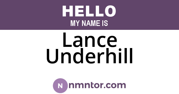 Lance Underhill