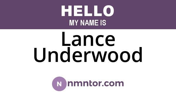 Lance Underwood