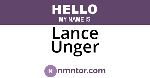 Lance Unger