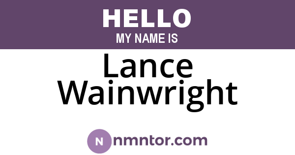 Lance Wainwright
