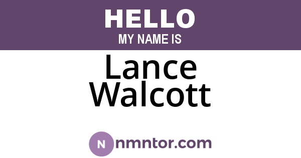 Lance Walcott