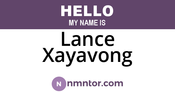 Lance Xayavong