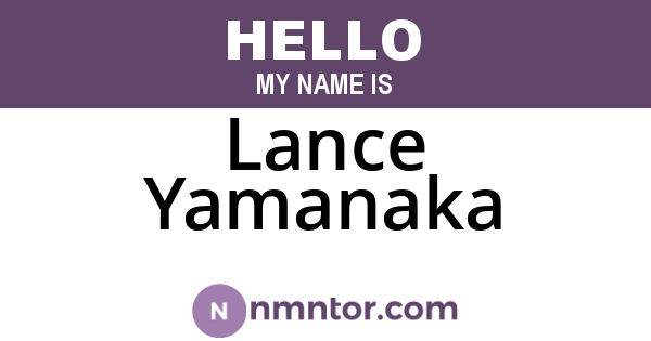 Lance Yamanaka