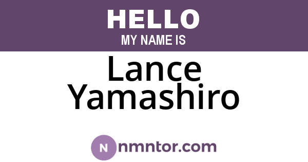 Lance Yamashiro