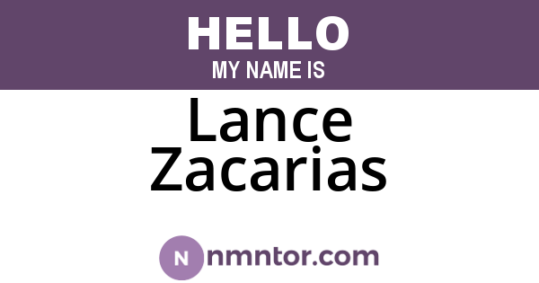 Lance Zacarias