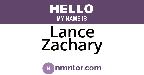 Lance Zachary
