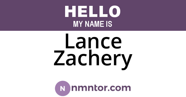 Lance Zachery